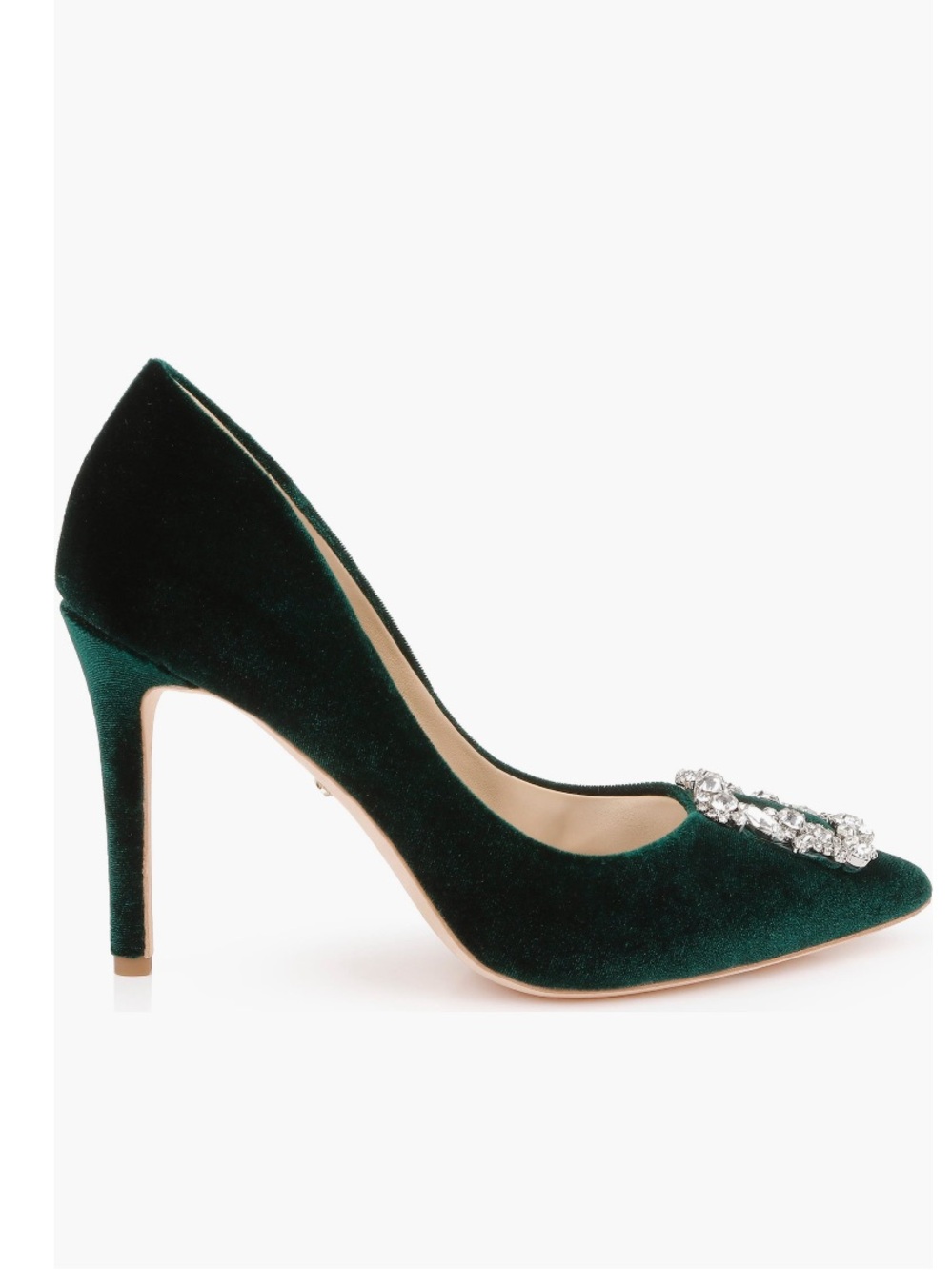 Badgley Mischka Collection Cher Crystal
Embellished Pump in Emerald Green Velvet - Picture 3 of 10